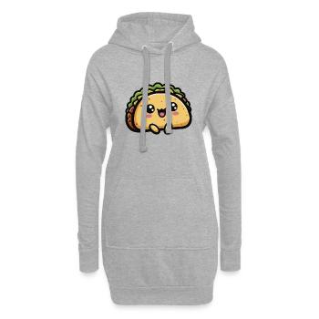 Mignon Kawaii Chibi Tacos 1 - Sweat-shirt à capuche long Femme - gris chiné - Devant