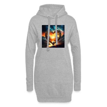 Firefly peace and love - Sweat-shirt à capuche long Femme - gris chiné - Devant