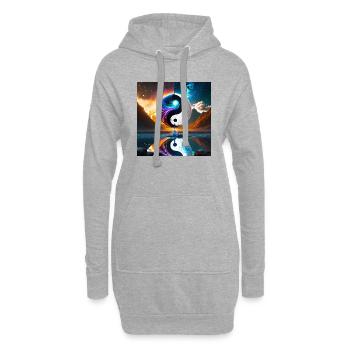 Firefly personne ying yang 1665 - Sweat-shirt à capuche long Femme - gris chiné - Devant