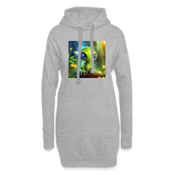 Firefly personnage extraterrestre mignon 57577 - Sweat-shirt à capuche long Femme - gris chiné - Devant