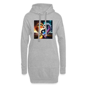 Firefly love ying yang - Sweat-shirt à capuche long Femme - gris chiné - Devant