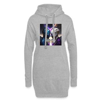 Firefly personne ying yang - Sweat-shirt à capuche long Femme - gris chiné - Devant