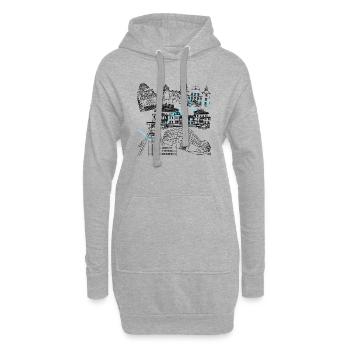 Essener Wahrzeichen - Hoodie-Kleid - Grau meliert - Vorne