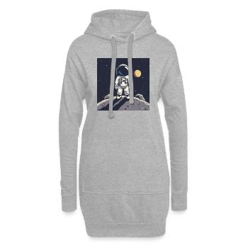 Astronaut on lunar surface - Hoodie Dress - heather grey - Front