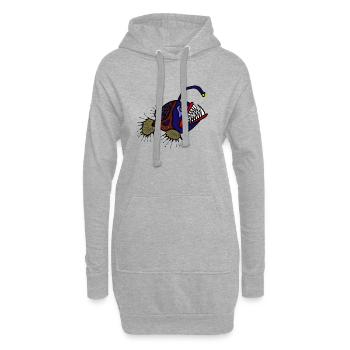 Anglerfisch - Hoodie-Kleid - Grau meliert - Vorne