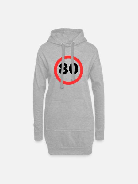 80 - Hoodie-Kleid - Grau meliert