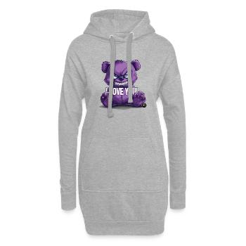 Je t’aime! - Sweat-shirt à capuche long Femme - gris chiné - Devant