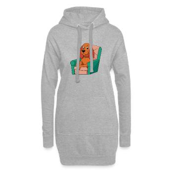 Entspannter Sussex Spaniel im Sessel Hundekunst - Hoodie-Kleid - Grau meliert - Vorne