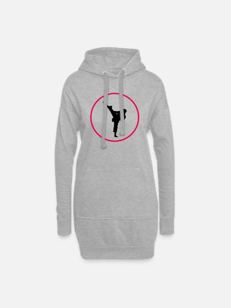 karate logo - Hoodie-Kleid - Grau meliert