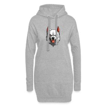 Chien maléfique - Sweat-shirt à capuche long Femme - gris chiné - Devant