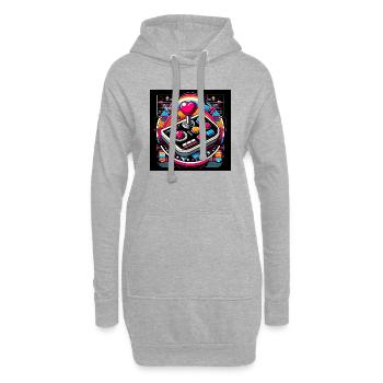 Joystick 1 - Hoodie-Kleid - Grau meliert - Vorne