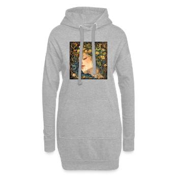 Mädchen mit Blumenkranz - Hoodie-Kleid - Grau meliert - Vorne