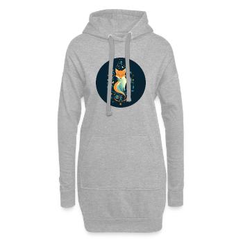 Fuchs mit Ornamenten - Hoodie-Kleid - Grau meliert - Vorne