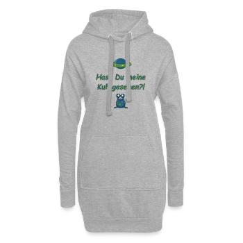 Meine Kuh gesehen - Hoodie-Kleid - Grau meliert - Vorne