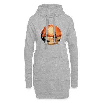 Segelboot Meer Maritim Mond Ozean Nautik - Hoodie-Kleid - Grau meliert - Vorne