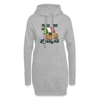 Bande Dessinée De Paix, D’amour Et De Lasagnes - Sweat-shirt à capuche long Femme - gris chiné - Devant