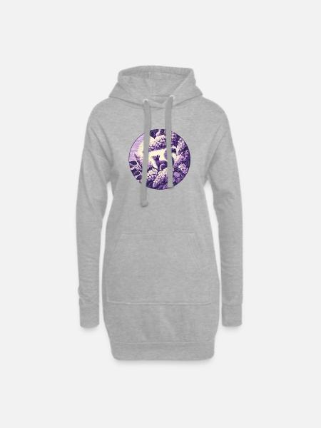 Flieder-Eichhörnchen-Kunst - Hoodie-Kleid - Grau meliert
