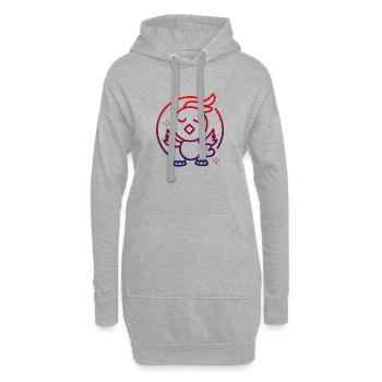 Baby Vogel macht Yoga Linie Kunst bunte Karikatur - Hoodie-Kleid - Grau meliert - Vorne