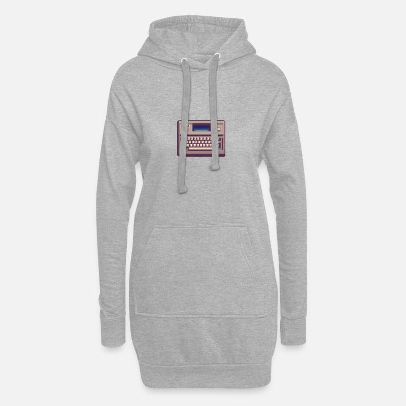 Retro Bytes - Comp - Hoodie Dress - heather grey