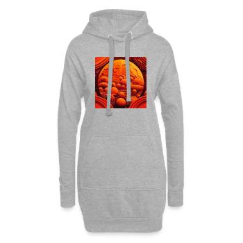 Rote Landschaft - Hoodie-Kleid - Grau meliert - Vorne