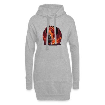 Showdown in der Drachenhöhle - Hoodie-Kleid - Grau meliert - Vorne