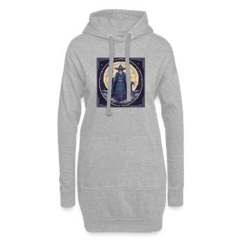Mage pixel mystique - Sweat-shirt à capuche long Femme - gris chiné - Devant
