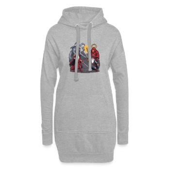 Mythischer Pixel-Abstand - Hoodie-Kleid - Grau meliert - Vorne