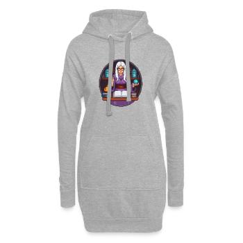 Arkaner Bibliothekar Pixel - Hoodie-Kleid - Grau meliert - Vorne