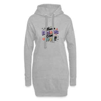 Là où les rêves deviennent réalité - Sweat-shirt à capuche long Femme - gris chiné - Devant