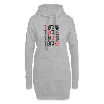Vintage 1976 - Hoodie-Kleid - Grau meliert - Vorne