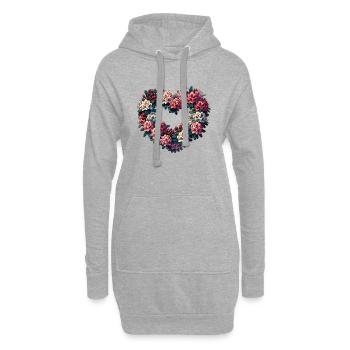 Couronne de rhododendrons - Sweat-shirt à capuche long Femme - gris chiné - Devant