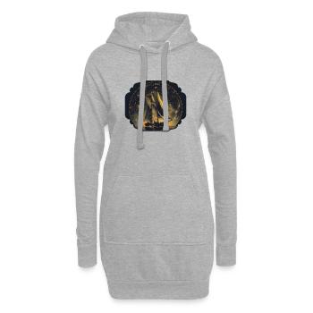 Segelboot Meer Maritime Mond Ozean Nautik T Shirt - Hoodie-Kleid - Grau meliert - Vorne