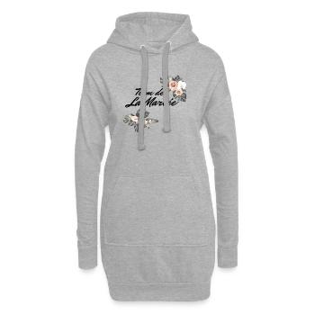 Team de La mariée floral-idée cadeau Evjf - Sweat-shirt à capuche long Femme - gris chiné - Devant