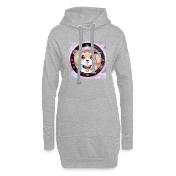 Auf dem Weg zum Abenteuer - Hoodie-Kleid - Grau meliert - Vorne