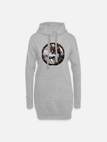 Distant Gaze - Hoodie Dress - heather grey