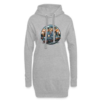 Eisenbahner Modelleisenbahn Fan Rentner Geschenk - Hoodie-Kleid - Grau meliert - Vorne