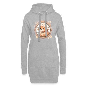 Choupi - Sweat-shirt à capuche long Femme - gris chiné - Devant