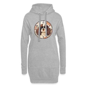 Le sérieux - Sweat-shirt à capuche long Femme - gris chiné - Devant