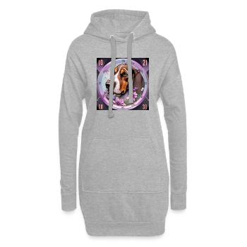 Toujours prêt - Sweat-shirt à capuche long Femme - gris chiné - Devant