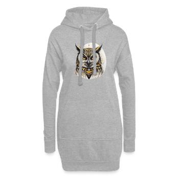 Eule Porträt - Hoodie-Kleid - Grau meliert - Vorne