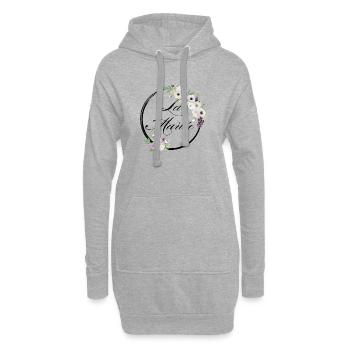 Die lila Blumenbraut - Braut Geschenkidee - Hoodie-Kleid - Grau meliert - Vorne