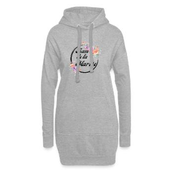 Team der rosa Blumenbraut - Junggesellinnenabschied Geschenkidee - Hoodie-Kleid - Grau meliert - Vorne
