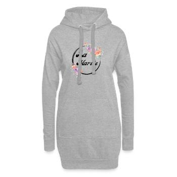 Die rosa Blumenbraut - Braut Geschenkidee - Hoodie-Kleid - Grau meliert - Vorne