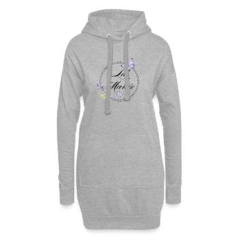 Der Braut-Schmetterling - Braut-Geschenkidee - Hoodie-Kleid - Grau meliert - Vorne
