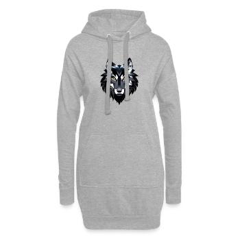 Wolf - Hoodie Dress - heather grey - Front