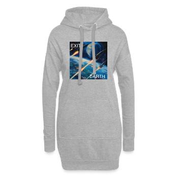 Exit Earth - Hoodie-Kleid - Grau meliert - Vorne