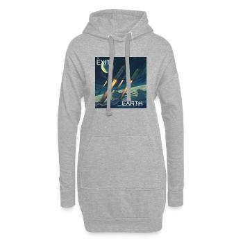 Exit Earth - Hoodie-Kleid - Grau meliert - Vorne