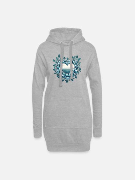 Heidelbeeren - Hoodie-Kleid - Grau meliert