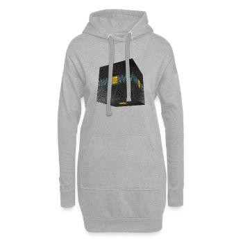CUBE - Sweat-shirt à capuche long Femme - gris chiné - Devant