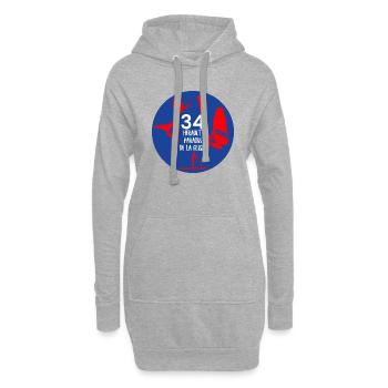 Hérault paradis de la glisse 34 wind wing kite sup - Sweat-shirt à capuche long Femme - gris chiné - Devant